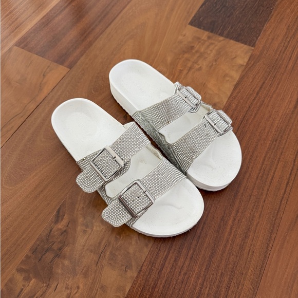 Madden Girl Rhinestone Slide Sandals - Picture 2 of 4